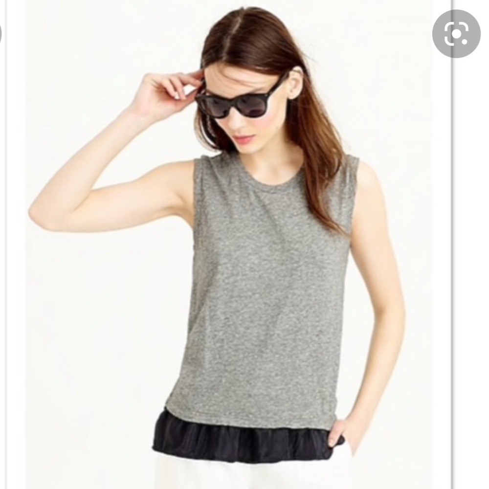 J. Crew C2932 Gray Layered Tank Top Size Large